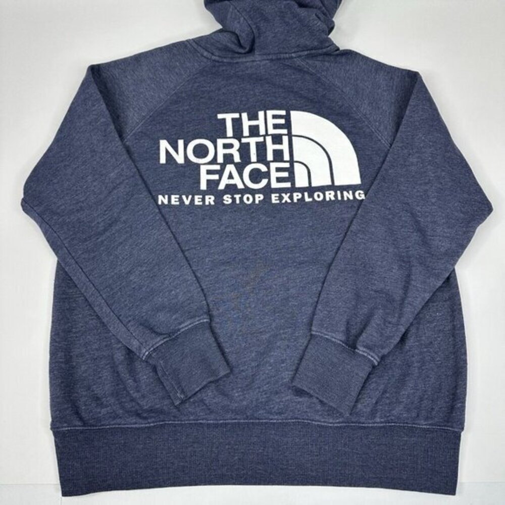 The North Face Womens Blue Heather Graphic Pullover Hoodie Sweatshirt Medium - Picture 8 of 16